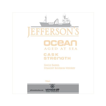 Jefferson's Ocean Cask Strength Aged At Sea Voyage 27 750ml