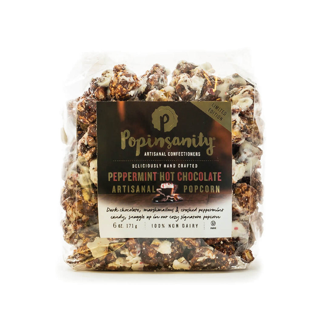 Popinsanity Peppermint Hot Chocolate Popcorn 6Oz Bag - Image 1